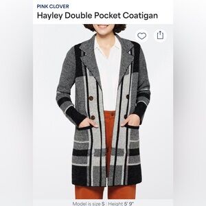 Pink Clover Stitch Fix XL Sweater Coat NWT